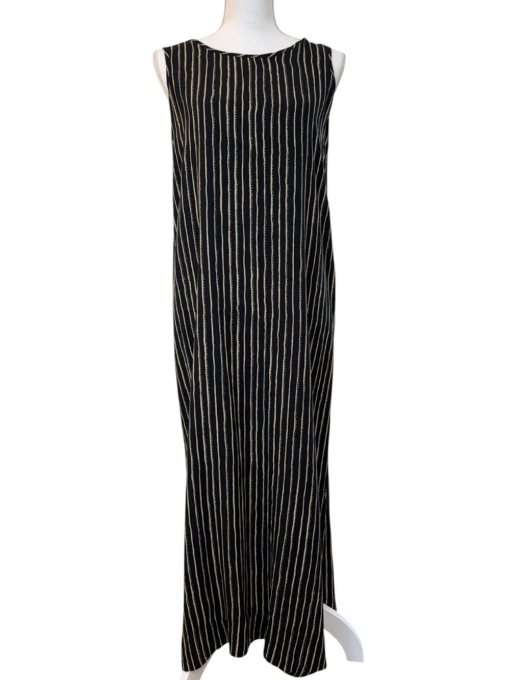 Putumayo Black Striped Sleeveless Maxi Dress Size Small